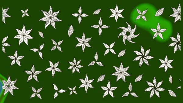 Çiçekli çiçek deseni, suluboya. Yeşil renkli çiçekler. Renkli Bahar Teması eskiz kalıbı. Düz Çiçek Elementleri Tasarımı. Raster illüstrasyonu.