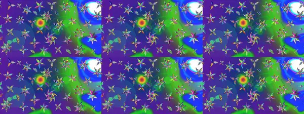 Raster illüstrasyonu. Bahar çiçekleriyle güzel bir çiçek deseni çizmişsin. Güzel kumaş deseni.