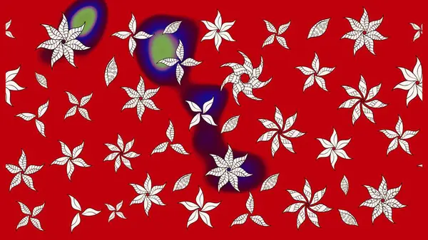 Klasik taslak çizimi. Raster çiçek izi. Çiçek kırmızısı çizim deseni.