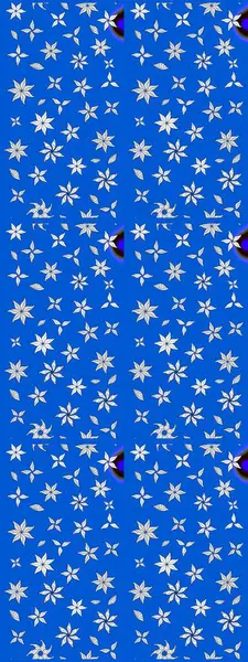 Mavi renkli çiçekler. Sevimli çiçek raster deseni. Renkli Bahar Teması eskiz kalıbı. Düz Çiçek Elementleri Tasarımı.