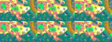 Çiçek kompozisyonu, el boyası, hassas şablon. Mavi renkte manzaralı çiçek deseni. Üst manzara, yumuşak stil. Sevgililer günü ve tebrik kartı konsepti için şık bir davet.