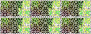 Raster illüstrasyonu. Şirin karalama çiçekleri olan kusursuz çiçek desenleri. Eskiz tarzı renklerde. Raster illüstrasyonu. El yapımı çiçek ve bitki koleksiyonu.