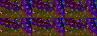 Renkli Bahar Teması eskiz kalıbı. Kahverengi renkli çiçekler. Düz Çiçek Elementleri Tasarımı. Raster illüstrasyonunda çiçek deseni çizimi.