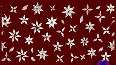 Çiçeksel fantezi tasarımı ve parlak bir arka plan çizimi. Renkli Bahar Teması eskiz kalıbı. Düz Çiçek Elementleri Tasarımı.