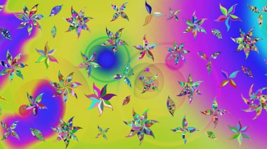 Raster illüstrasyonundaki çiçek desenli çizim. Mor renkli çiçekler. Düz Çiçek Elementleri Tasarımı. Renkli Bahar Teması çizim şablonu.