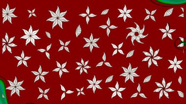 Kırmızı renklerde Asya tekstili. Raster illüstrasyonu. Çiçek desenini çiz.