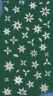 Raster resim. Çiçek desenli çiçek ve yaprakları ile. Sevimli küçük çiçek desenle.