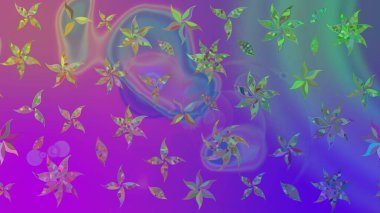 Renkli Yaz Temalı eskiz kalıbı. Sevimli çiçek raster deseni. Düz Çiçek Elementleri Tasarımı. Mor renkte çiçekler.