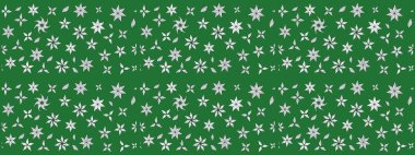 Yeşil renkli çiçekler. Raster illüstrasyonunda çiçek deseni çizimi.