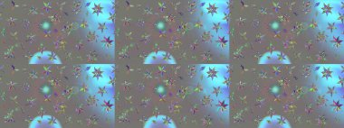 Renkli Bahar Teması eskiz kalıbı. Düz Çiçek Elementleri Tasarımı. Gri renkli çiçekler. Raster illüstrasyonunda çiçek deseni çizimi.