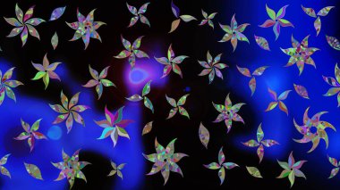 Suluboya çizim kalıbı. Çiçek izi. Suluboya tarzında siyah renkte çiçekler.