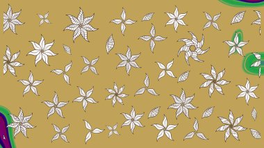 Zarif, parlak ve sarı çiçek desenli bir taslak. Sabıka baskıları, bebek kıyafetleri, duvar kâğıtları, paket kutuları vb..