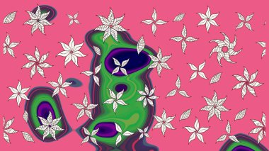 Taslak dekoratif arka plan, çiçek mandala. Çiçek. Raster illüstrasyonu. Pembe renklerde.