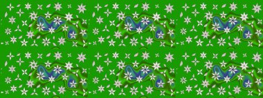 Şirin karalamalı çiçek desenli çizim. Eskiz stili yeşil renkler. Raster illüstrasyonu. Raster illüstrasyonu. El yapımı çiçek ve bitki koleksiyonu.