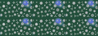 Küçük çiçekteki sevimli çiçek deseni. Yeşil renkte çiçekler.