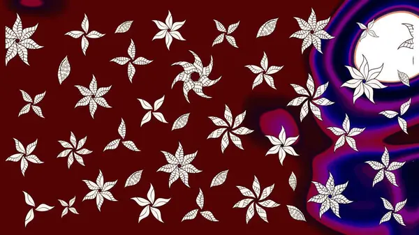 Tomurcukları papatya çiçekleri olan sevimli bir çiçek deseni. Eskiz geçmişi. Raster illüstrasyonu. Kumaş, tekstil, duvar kağıdı baskısı için. Eski usul. Miles Fleur, dandik süs.