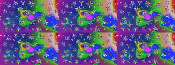 Düz Çiçek Elementleri Tasarımı. Raster illüstrasyonundaki çiçek desenli çizim. Renkli Bahar Teması eskiz kalıbı. Mavi renkte çiçekler.