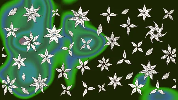 Renkli Bahar Teması eskiz kalıbı. Raster illüstrasyonu. Düz Çiçek Elementleri Tasarımı. Çiçek deseni. Chichi kumaş deseni çiz.