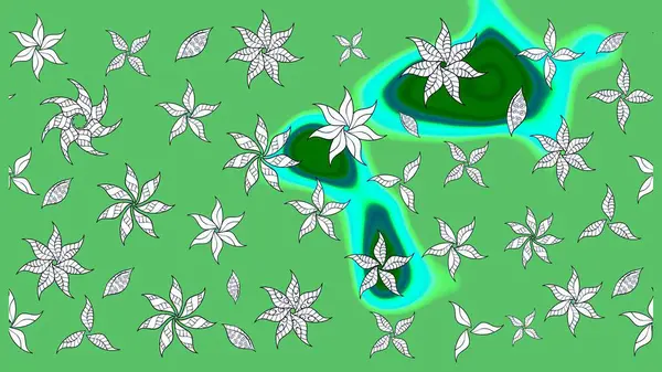 Çiçek desenli çizim. Düz Çiçek Elementleri Tasarımı. Renkli Bahar Teması eskiz kalıbı. Asya tekstil tarzında. Raster illüstrasyonu. Güzel kumaş deseni.