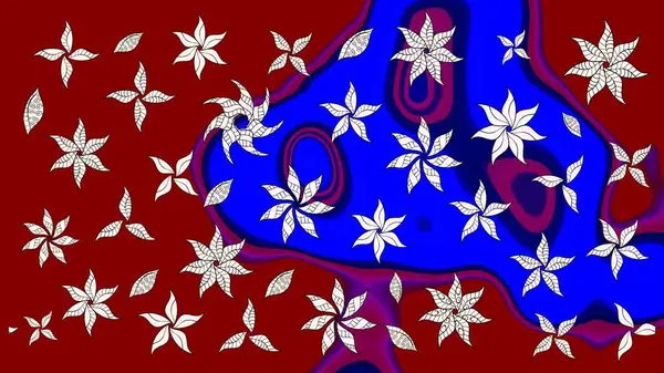 Tatil havası. Raster güzel bir çiçek deseni çizmiş. Bahar mevsimi. Nazik romantik baskı.