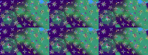 Mavi renkli çiçekler. Raster illüstrasyonunda çiçek deseni çizimi.