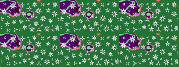 Düz Çiçek Elementleri Tasarımı. Güzel kumaş deseni. Çiçek desenli çizim. Renkli Bahar Teması eskiz kalıbı. Raster illüstrasyonu. Asya tekstil tarzında.