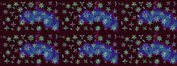 Sevimli küçük çiçek desenle. Raster resim. Çiçek desenli çiçek ve yaprakları ile.