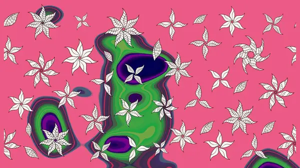 Taslak dekoratif arka plan, çiçek mandala. Çiçek. Raster illüstrasyonu. Pembe renklerde.