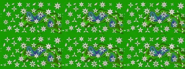 Şirin karalamalı çiçek desenli çizim. Eskiz stili yeşil renkler. Raster illüstrasyonu. Raster illüstrasyonu. El yapımı çiçek ve bitki koleksiyonu.