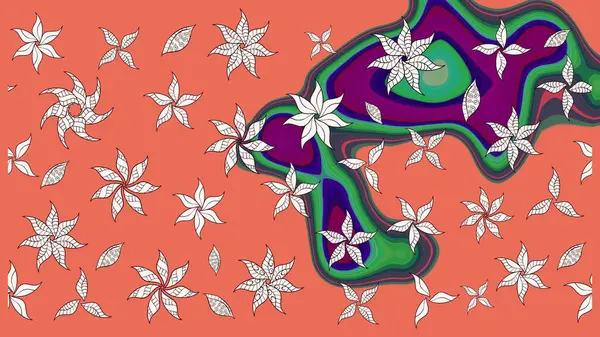 Çiçekli çiçek deseni, suluboya. Raster deseni. Süslü kumaş deseni.