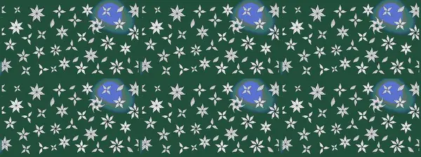 Küçük çiçekteki sevimli çiçek deseni. Yeşil renkte çiçekler.