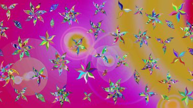 Güzel kumaş deseni. Raster illüstrasyonu. Renkli Bahar Teması eskiz kalıbı. Asya tekstil tarzında. Çiçek desenli çizim. Düz Çiçek Elementleri Tasarımı.