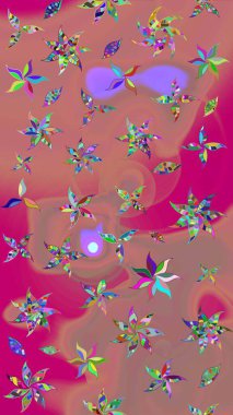 Güzel, parlak, pürüzsüz kumaş, tuval. Raster illüstrasyonu. Kıvırcık, parlak örgü. Eski moda arka plan. Çiçek çelengi. Desen, çizim, çiçek sınırı..