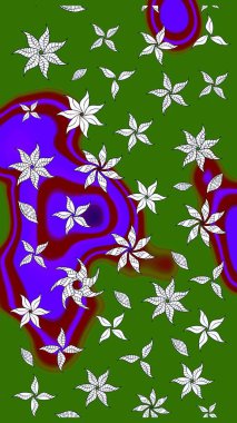 Robot resim. Küçük çiçekteki sevimli çiçek deseni. Raster illüstrasyonu.