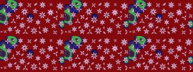 Kırmızı yapraklı yabani çiçekler. Suluboya, elle çizilmiş. Raster illüstrasyonu. Taslak arkaplan deseni.