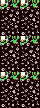 Küçük çiçekteki sevimli çiçek deseni. Siyah renklerde. Soyut çiçek çizim kalıbı arka planı. Raster deseni. Raster illüstrasyonu.