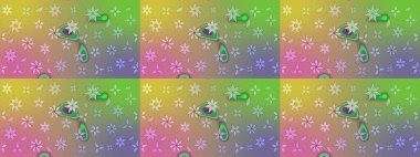 Raster çiçek desenli çiçek deseni, yapraklar, dekoratif elementler, sıçrama, lekeler, el çizimi kontur çizgileri ve Doodle çizim stili, grafik raster çizim çizimi.