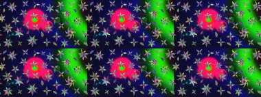 Raster illüstrasyonu. Gri renklerde. 3D çiçekler, çizim.