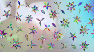 Modern çiçek arkaplanı. Moda baskıları için zarif bir şablon. Parlak renkli çiçekleri ve gri renkli yaprakları olan harika bir çiçek deseni. Halk stili.