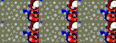 Raster. Eski usul. Tomurcukları çiçek olan sevimli bir çiçek deseni. Raster illüstrasyonu. Eskiz geçmişi. Kumaş, tekstil ve duvar kağıdı baskısı için..