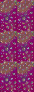 Üst manzara, yumuşak mor renk tarzı. Sevgililer günü ve tebrik kartı konsepti için şık bir davetiye. Çiçek kompozisyonu, el boyası, hassas şablon. Manzaralı çiçek deseni.