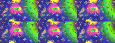 Raster illüstrasyonu. 3D çiçekler, eskiz. Mavi renklerde.