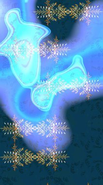 Renkli arka planda izole tatlı kar taneleri. Yuvarlak raster kar tanesi. Raster illüstrasyonu. Güzel kar tanesi. Soyut kış mavisi, nötr ve gri süs.