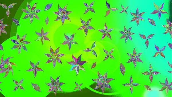 Raster - stok. Yeşil çiçekli eskiz deseni, suluboya çiçek deseni, sevimli çiçek, duvar kağıdı, kart veya kumaş için fayanslı.