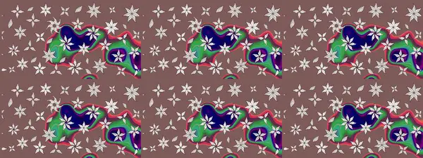 Kahverengi renkli çiçekler. Raster illüstrasyonu. Küçük çiçekte sevimli çiçek deseni var..