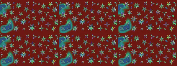 Renkli Bahar Teması eskiz kalıbı. Raster illüstrasyonu. Chichi 'nin kumaş kalıbını çiz. Çiçek deseni. Düz Çiçek Elementleri Tasarımı.