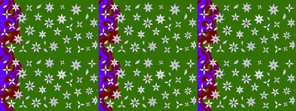 Yeşil renkli çiçekler. Raster illüstrasyonunda çiçek deseni çizimi.