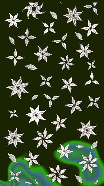 Renkli süs kenarı. Çizim kalıbı. Raster illüstrasyonu. Çiçek duvar kağıdı. Gri renklerde. Hint süsü..