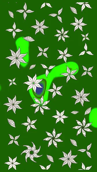 Yeşil renkli çiçekler. Küçük çiçekte sevimli çiçek deseni var..