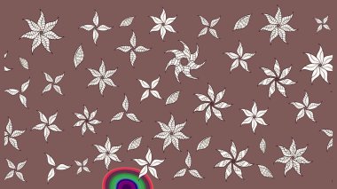 Kahverengi renklerde bahar çiçekleri. Çiçekli yumuşak bir eskiz şekli. Raster illüstrasyonu. Raster çiçekleri klasik tarzda resmedilir..